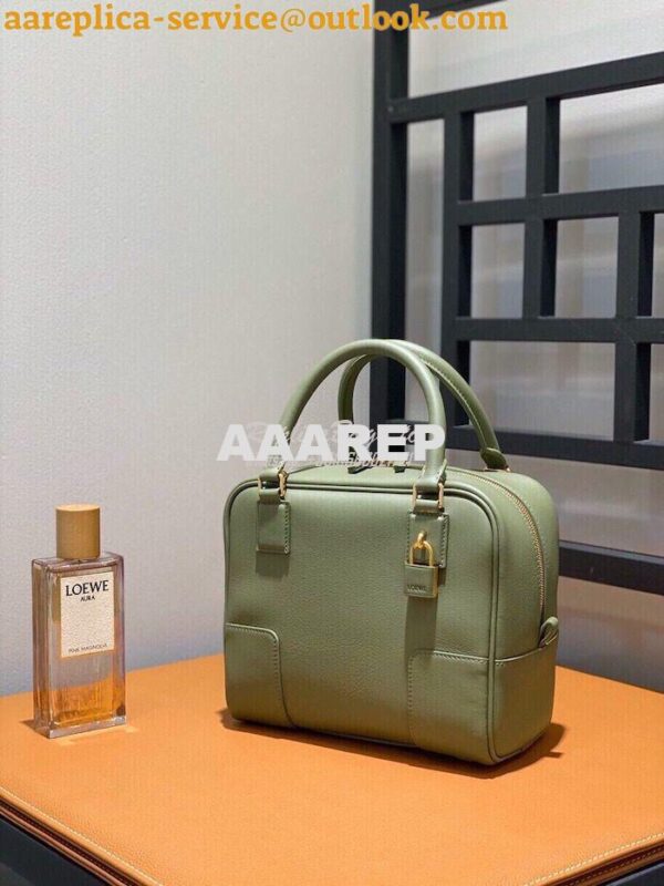 Replica Loewe Amazona 19 Square Bag in Nappa Calfskin A039N10 Avocado 3