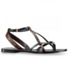 Replica Louis Vuitton Horizon Sandals In Brown Perforated Leather 2