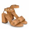 Replica Louis Vuitton Horizon Sandals In Brown Perforated Leather 2