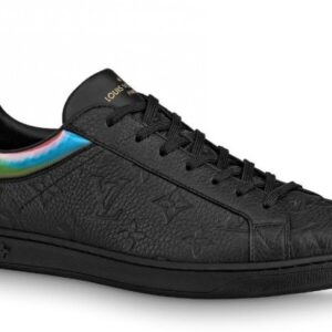 Replica Louis Vuitton Luxembourg Sneakers In Black Monogram Leather