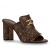 Replica Louis Vuitton Lock It Flat Mules In Brown Raffia 2