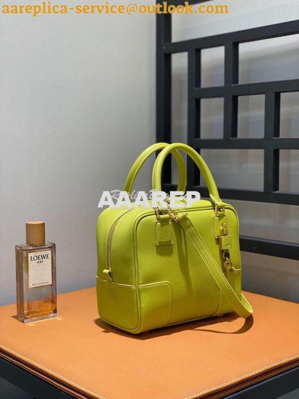 Replica Loewe Amazona 19 Square Bag in Nappa Calfskin A039N10 Lime 2