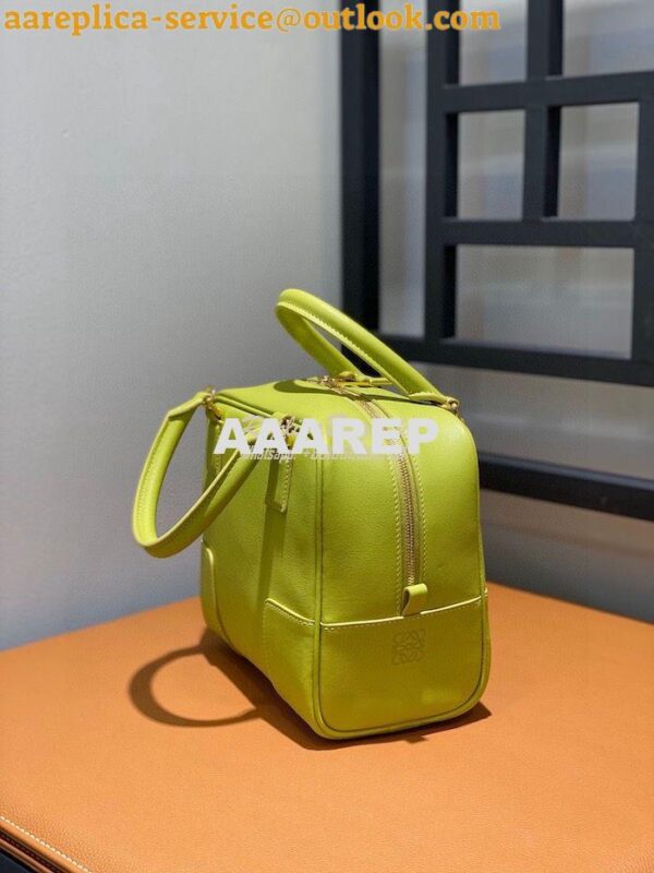 Replica Loewe Amazona 19 Square Bag in Nappa Calfskin A039N10 Lime 5