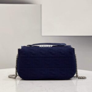 Replica Fendi 8BR793 Midi Baguette Chain FF Fabric Bag Blue