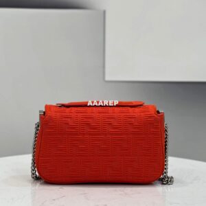 Replica Fendi 8BR793 Midi Baguette Chain FF Fabric Bag Red