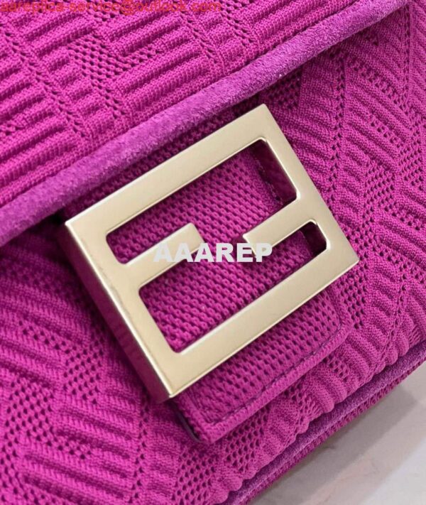 Replica Fendi 8BR793 Midi Baguette Chain FF Fabric Bag Purple 7