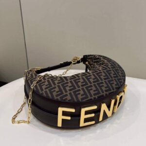 Replica Fendi 8BR798 Fendigraphy Medium 80056L Brown leather Bag 2