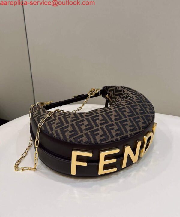 Replica Fendi 8BR798 Fendigraphy Medium 80056L Brown leather Bag 4