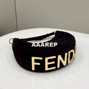 Replica Fendi 8BR798 Fendigraphy Small Coffee suede bag