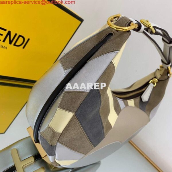 Replica Fendi 8BR798 Fendigraphy Small Leather bag with multicolour inlay Silver 6