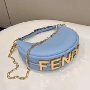 Replica Fendi 8BR798 Fendigraphy Small Light blue leather bag 2