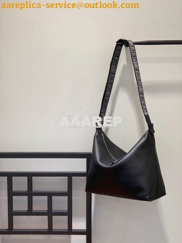 Replica Loewe Cubi Crossbody bag in supple smooth calfskin and jacquar 11