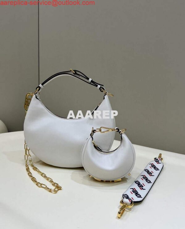 Replica Fendi 8BR798 Fendigraphy Small White leather bag 80056M White 10