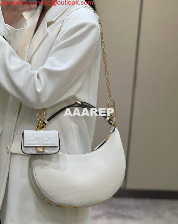 Replica Fendi 8BR798 Fendigraphy Small White leather bag 80056M White 17