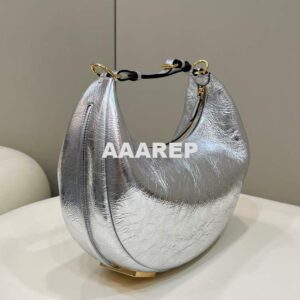 Replica Fendi 8BR799 Fendigraphy Medium Silver laminated leather bag