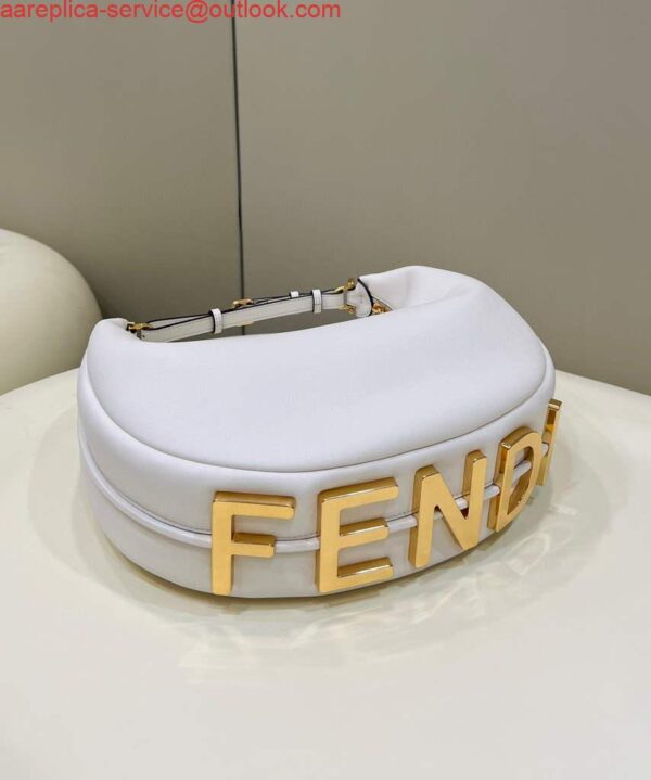 Replica Fendi 8BR799 Fendigraphy Medium White laminated leather bag 6