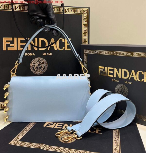 Replica Fendi 8BR801 Baguette Brooch Bag Blue 3