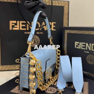 Replica Fendi 8BR801 Baguette Brooch Bag Blue 2