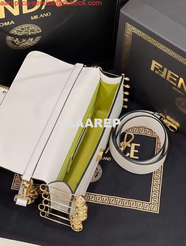 Replica Fendi 8BR801 Baguette Brooch Bag White 10