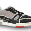 Replica Louis Vuitton LV Trainer Sneakers In Black/White Leather 2