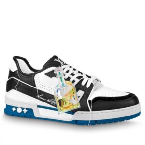 Replica Louis Vuitton LV Trainer Sneakers In Black/White Leather