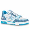 Replica Louis Vuitton LV Trainer Sneakers In Blue Leather 2