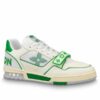 Replica Louis Vuitton LV Trainer Sneakers In Green Denim with Leather