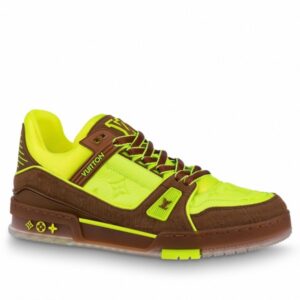 Replica Louis Vuitton LV Trainer Sneakers In Jaune Leather 2