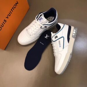 Replica Louis Vuitton LV Trainer Sneakers In White Leather 2