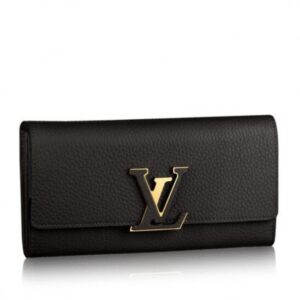 Replica Louis Vuitton Black Capucines Wallet Taurillon M61248 BLV1005