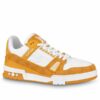 Replica Louis Vuitton LV Trainer Sneakers In Yellow Denim with Mesh 2