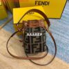 Replica Fendi 8BS010 Mon Tresor Leather And Canvas Mini Bag Black