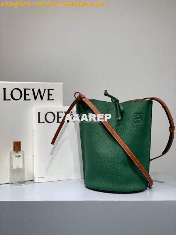 Replica Loewe Gate Bucket 66088 Green/Pecan 3