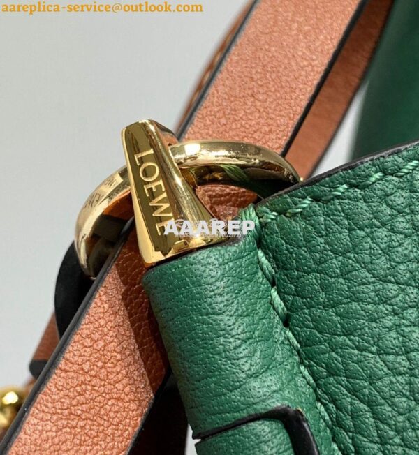 Replica Loewe Gate Bucket 66088 Green/Pecan 11