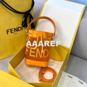 Replica Fendi 8BS010 Mon Tresor Leather And Mesh Mini Bag 8361 Orange