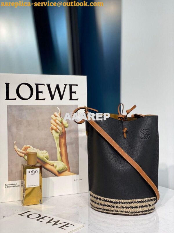 Replica Loewe Gate Bucket in Canvas 66088 Black 3