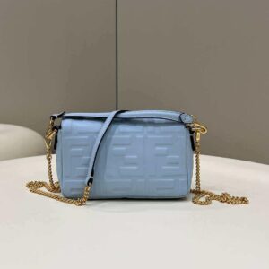 Replica Fendi 8BS017 Baguette Mini Blue leather 0135 bag