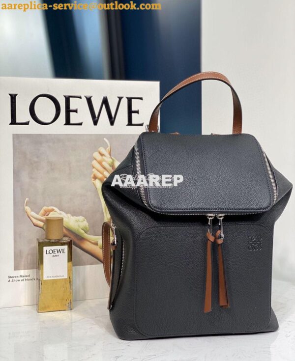 Replica Loewe Goya Small Backpack 66019 Black/Pecan 5