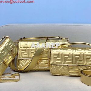 Replica Fendi 8BS017 Baguette Mini Gold leather 0135 bag