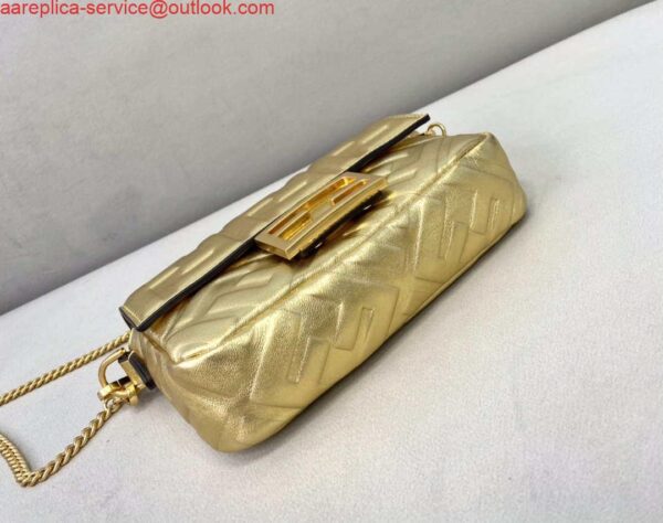 Replica Fendi 8BS017 Baguette Mini Gold leather 0135 bag 6