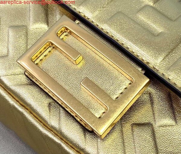 Replica Fendi 8BS017 Baguette Mini Gold leather 0135 bag 7