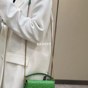 Replica Fendi 8BS017 Baguette Mini Green leather 0135 bag