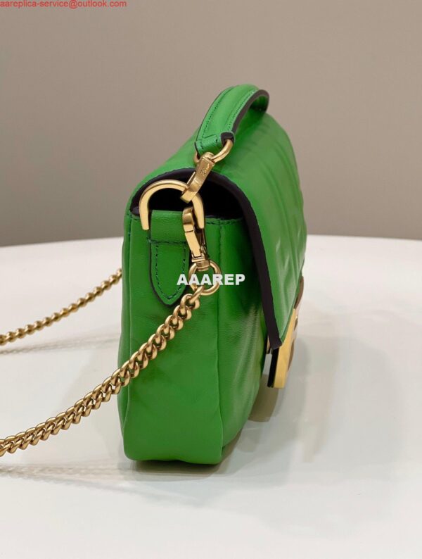 Replica Fendi 8BS017 Baguette Mini Green leather 0135 bag 8