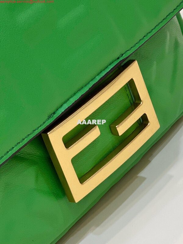 Replica Fendi 8BS017 Baguette Mini Green leather 0135 bag 9