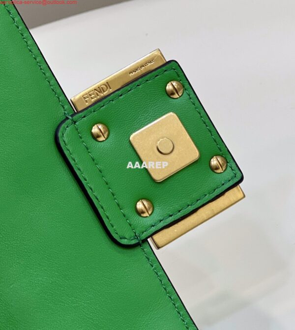 Replica Fendi 8BS017 Baguette Mini Green leather 0135 bag 10