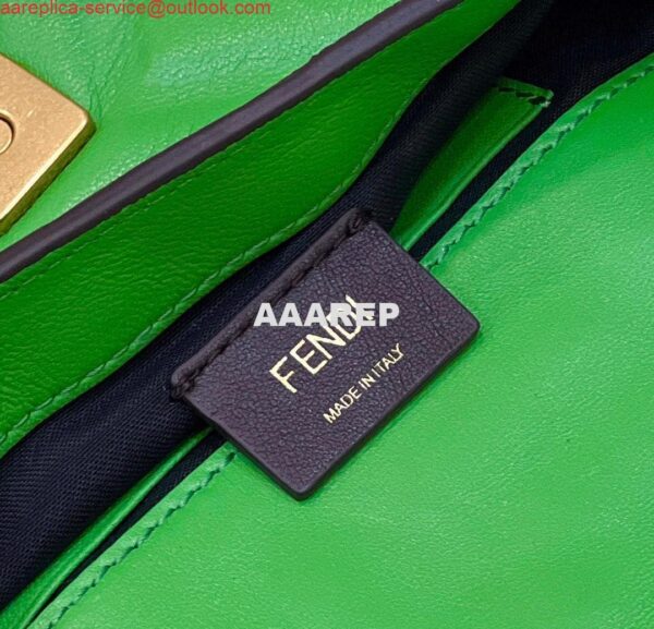 Replica Fendi 8BS017 Baguette Mini Green leather 0135 bag 11