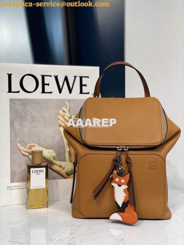 Replica Loewe Goya Small Backpack 66019 Light Caramel/Pecan 3