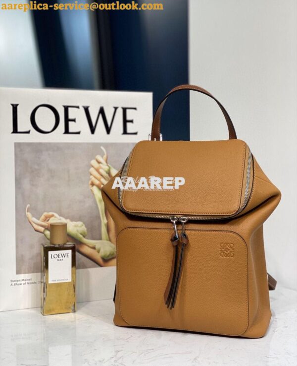 Replica Loewe Goya Small Backpack 66019 Light Caramel/Pecan 4