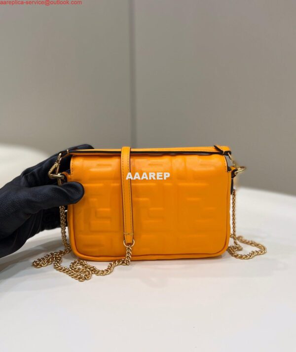 Replica Fendi 8BS017 Baguette Mini Orange leather 0135S bag 3