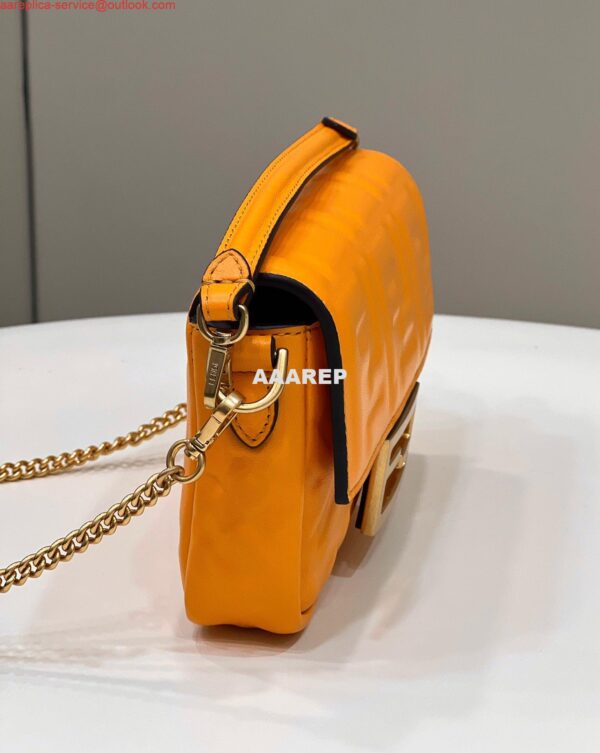 Replica Fendi 8BS017 Baguette Mini Orange leather 0135S bag 4